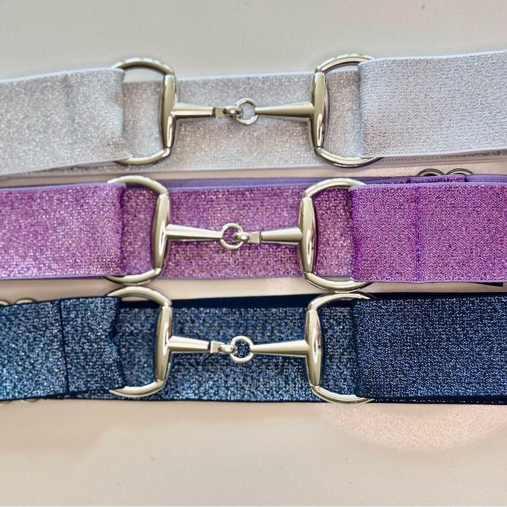 Equestrian Glitter Belts - Silver
